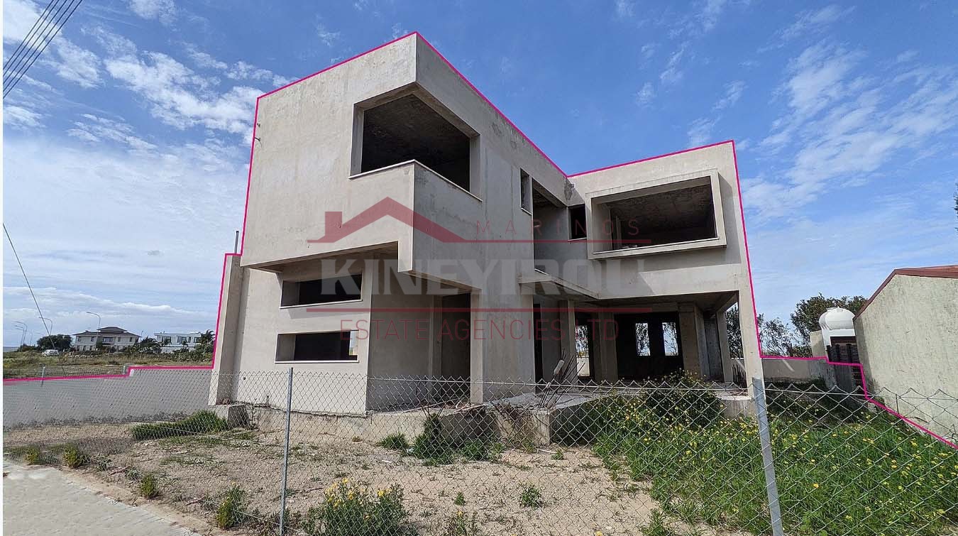 Incomplete two-storey house with a basement in Dromolaxia, Larnaca.