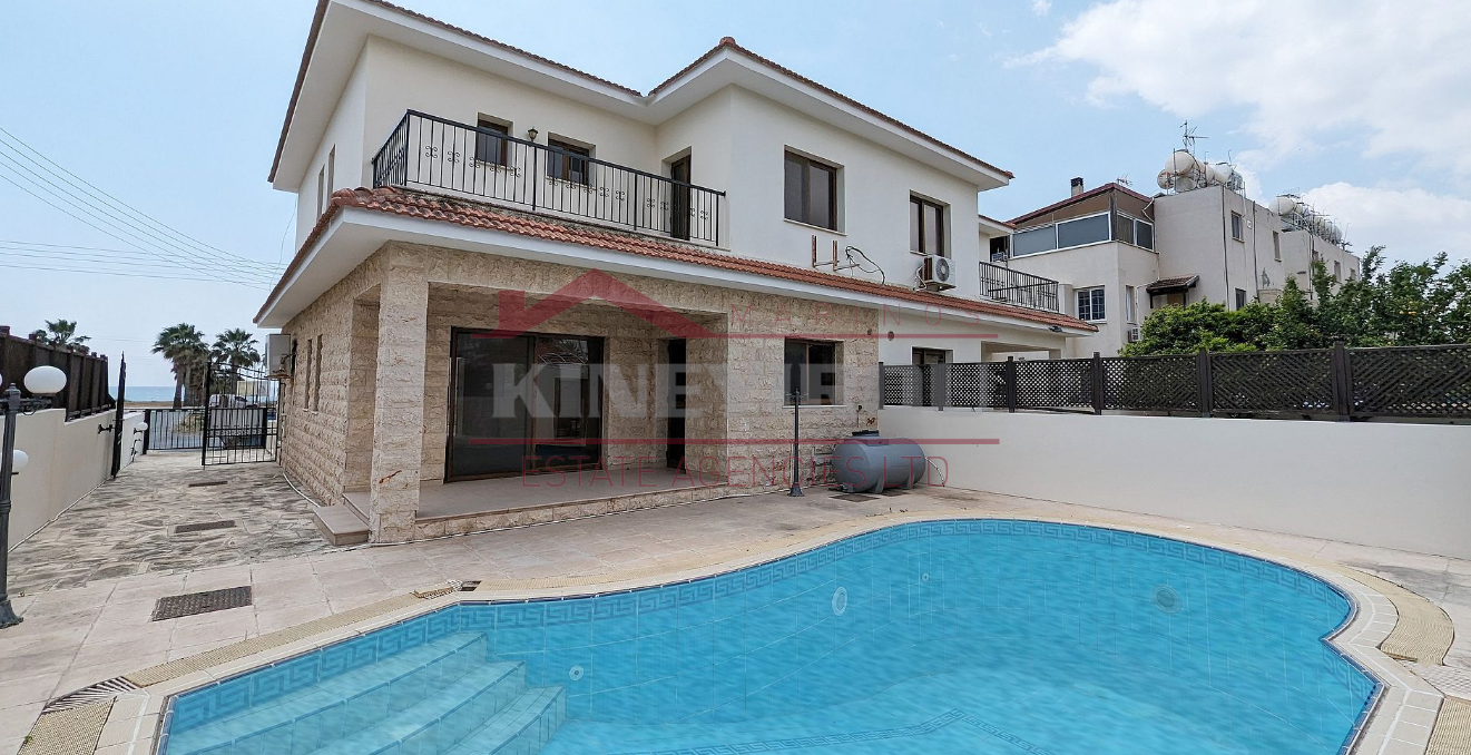 Sea-front with Swimming pool 3 bedroom house, in Dekelia, Larnaca.